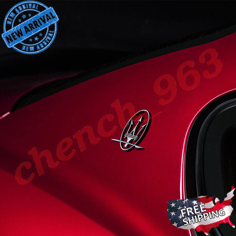 Insignia de cuarto de panel negro mate emblema logotipo lateral Maserati Ghibli Quattroporte Foto 4 de 4