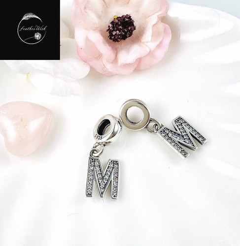 Sterling Silver 925 Charm Alphabet Letter A-Z Pendant Dangle - Family Initials - Picture 89 of 294