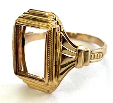 Antique OB Ostby Barton Classy Ladies Setting Ring 10K Gold Size 4.75