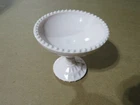 Jeannette Pink Milk Glass Windsor Footed Bowl Pedestal Compote Candy Dish