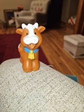 Fisher Price Little People Figure Brown Cow with Bell Barn Farm Nativity 30