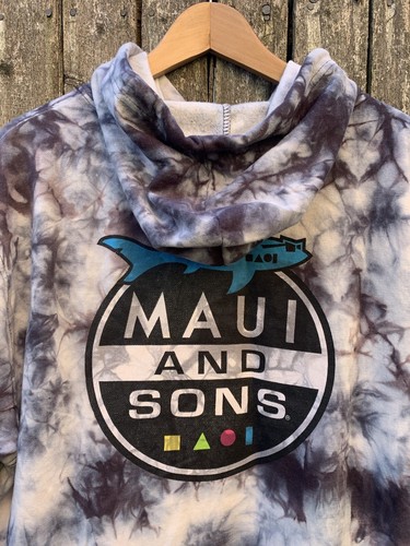 Maui and Sons surf tie dye pullover hoodie sweatshirt NWT X-Large - Picture 3 of 8