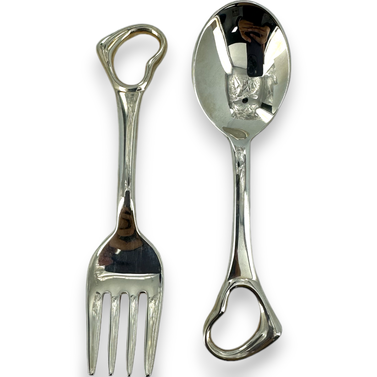 Tiffany & Co Elsa Peretti Open Heart Fork and Spoon Baby Set Tiffany & Co Elsa Peretti Open Heart Fork and Spoon Baby Set