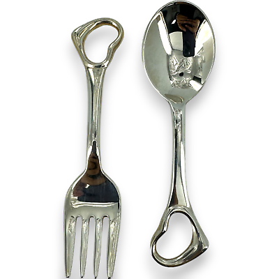 Tiffany & Co Elsa Peretti Open Heart Fork and Spoon Baby Set Tiffany & Co Elsa Peretti Open Heart Fork and Spoon Baby Set