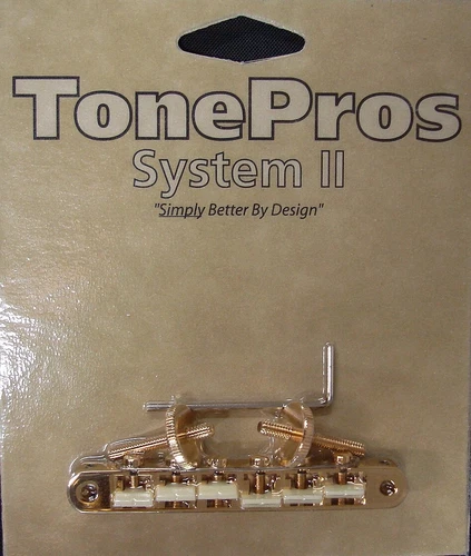AVR2GP-G TonePros ABR1 Tune-O-Matic Bridge w/Notched G-Force Saddles, Gold