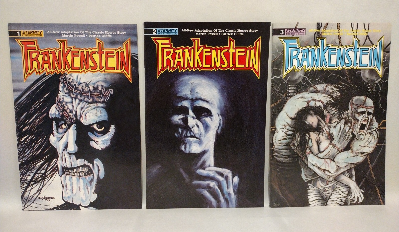 Frankenstein (1988) Complete Eternity Comic Set #1 2 3 Martin Powell Pat Oliiffe