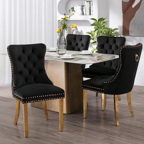 SOARFLASH Velvet Dining Chairs Modern Upholstered High-end Tufted Side Chair - Picture 92 of 331
