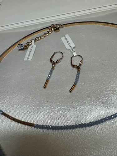 Coeur De Lion Ice Blue Crystal Rose Gold Necklace, & Earring Set RRP £224.00 - Picture 6 of 9