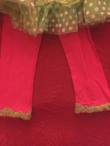 NWT Emily Rose Holiday Winter Ruffle Outfit Pink 2 3 And 4 Top Leggings Outfit - Picture 2 of 2