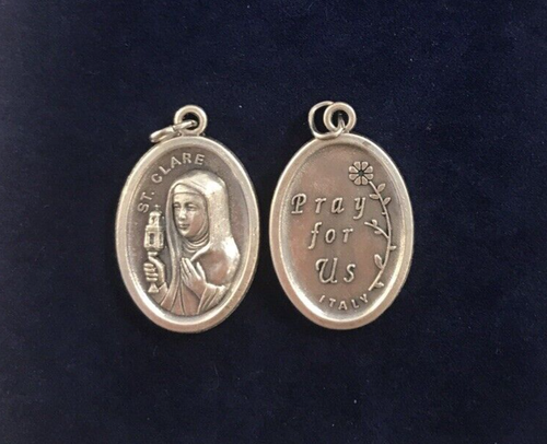 SANTA CLARA DE ASÍS MEDALLA RELIGIOSA PATRONA DE LA ENFERMEDAD OCULAR - Imagen 2 de 2