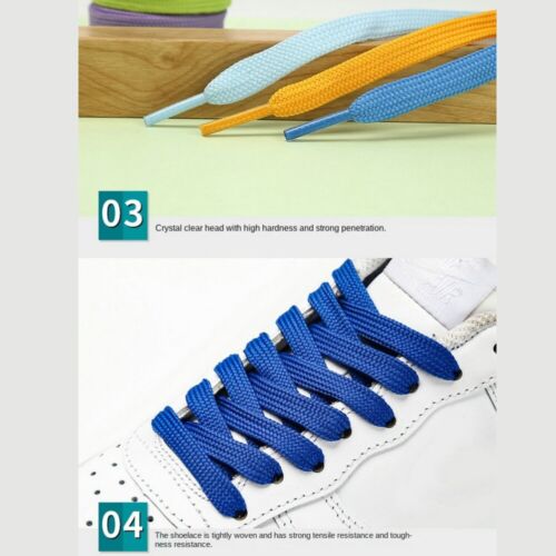 Lacci per scarpe 40-65 pollici 21 colori sneaker sportive tennis lacci piatti stringhe USA - Foto 5 di 37