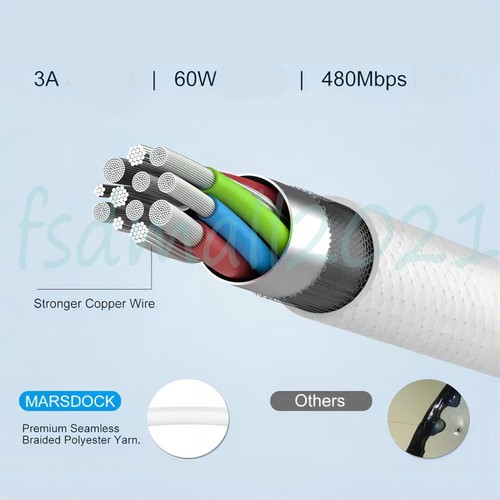 3 szt. USB C na USB C Szybka ładowarka 1m / 2m 60W Podwójny typ C Ładowanie Kabel do synchronizacji danych - Zdjęcie 2 z 27