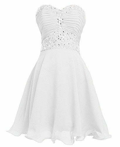NEW Evening Formal Party Ball Gown Prom Bridesmaid Short Show Beaded Tube Dress - Picture 13 of 22