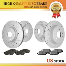 320mm Front & 308mm Rear Rotors + Brake Pads for Nissan 370Z Infiniti G35 G37