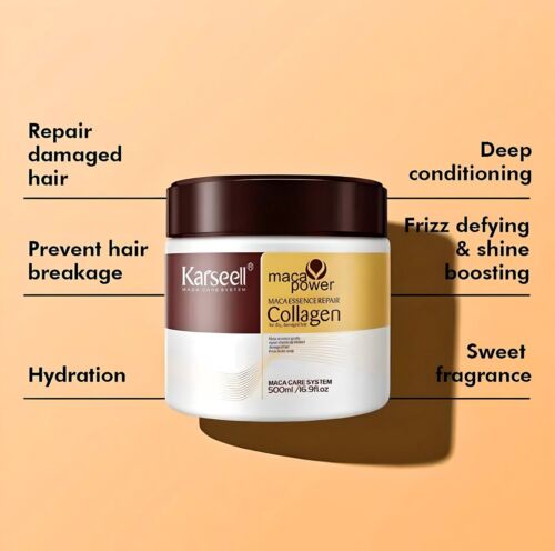 Karseell Collagen Dry Damaged Hair Repair Mask Plus Moroccan Argan Oil Treatment - Picture 8 of 9