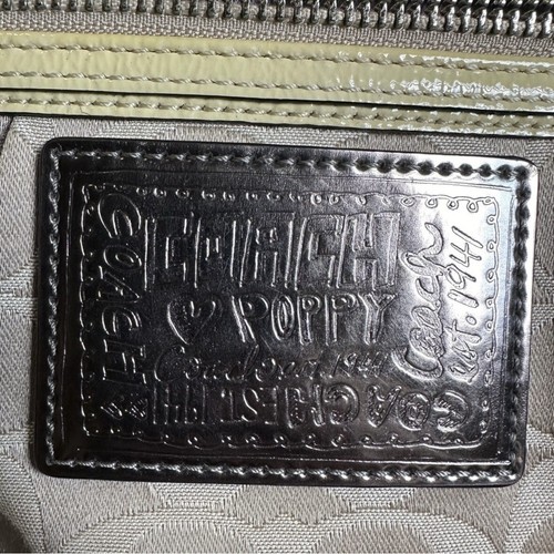 Coach Poppy EUC Yellow Leather and Khaki Jacquard Y2K Signature Mini Cossbody - 第 5/16 張圖片