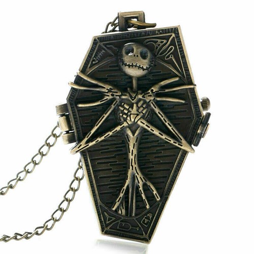 Analog Halloween Night Before Christmas Quartz Pocket Watch Retro Gothic Gifts - Picture 25 of 29