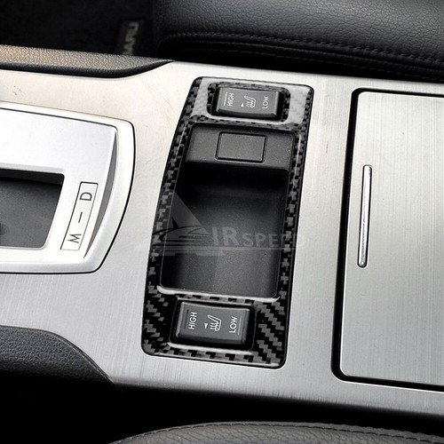 Cubierta de moldura de panel de cambio de marchas de fibra de carbono negra para Subaru Legacy Outback 2010-14 - Imagen 6 de 9