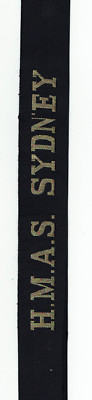 Australien:Mützenband: HMAS SYDNEY (Lurex)