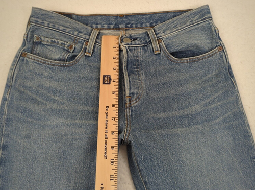 Jeans uomo Levi's 501 CT 31x28 bottoni blu mosca personalizzato gamba affusolata lavaggio chiaro USA - Foto 7 di 17