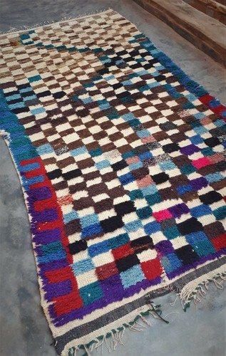 Vintage woollen moroccan berber rug 234 x 134cm - Picture 4 of 11