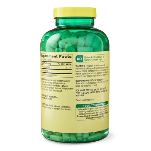 Vitamin C with Rose Hips Tablets Dietary Supplement Value Size,500 Count - Picture 6 of 6