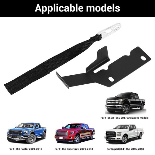 For 2009-2022 Ford F150 F250 F350 Rear Seat Quick Latch Release Kit Black Strap - Picture 3 of 8