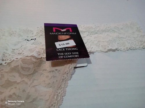 NWT Maidenform Must Haves Lace Thong Ivory Nude 9 / 2XL SR$13 J10 DMESLT - Picture 2 of 4