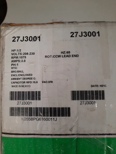 ALLIED/LENNOX/DUCANE/ARMSTRONG MOTOR- 27J30/27J3001 - 1/2HP 208/230V
