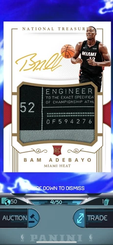 Panini Dunk Digital Bam Adebayo National Treasures /50 ***Digital***