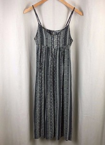 Anthropologie-Ecote-Black-amp-Cream-Stripe-Print-Sun-Dress-Small