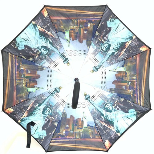C-Handle Inverted Reverse Umbrella Flower/City/Unicorn (Inside-out, Upside-down) - Picture 4 of 12
