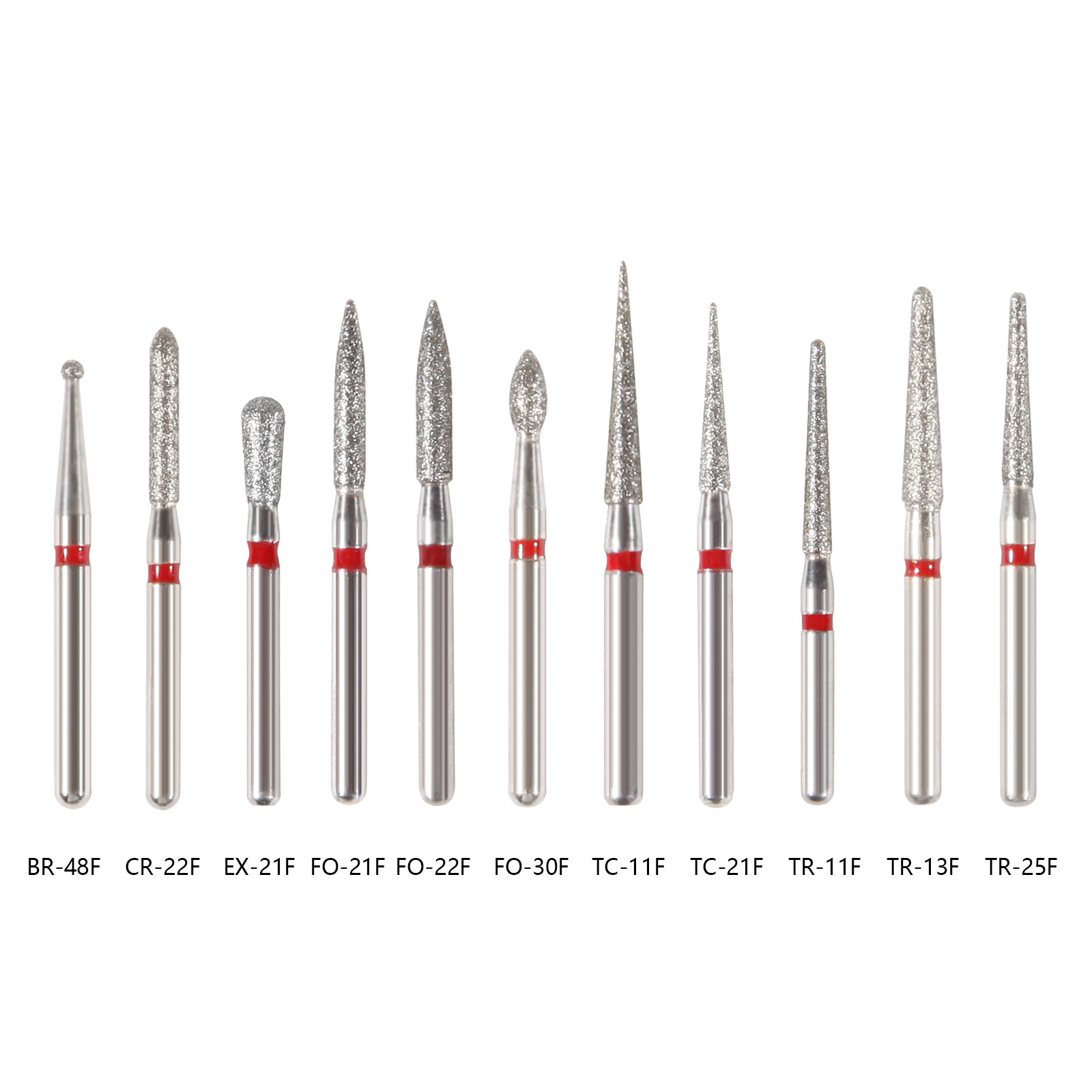 1-100 DENTAL FRESE DIAMANTATE PER TURBINE DENTISTA ODONTOTECNICO FG 1.6mm PUNTE - Zdjęcie 11 z 884
