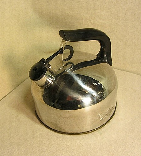 Revere Stainless Copper-Clad Whistling Tea Kettle Coffee Pot Water Boiler Tested - Picture 3 of 6