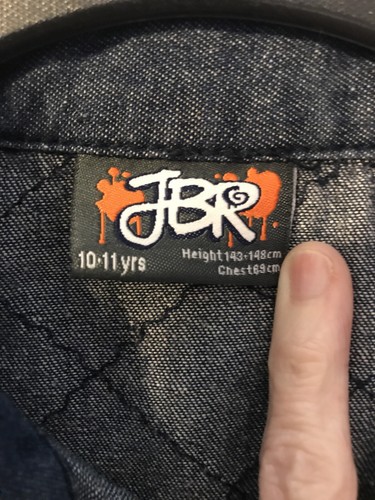 Set of 2 JBR Extreme L Slv Collar Denim Shirts (size 9-11) Dark Wash/Light Wash - Picture 10 of 10