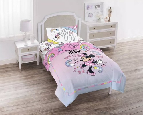 5 Pieces - Disney MINNIE MOUSE Comforter + Sheet Set + Minnie Plush Doll - TWIN - Picture 16 of 17