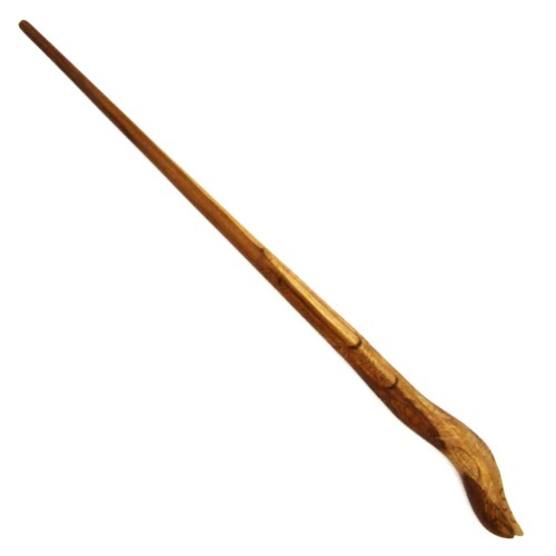 14" Hand Carved Almond Wood Ollivander Magic Wand Wizard Wicca Pagan w/ Free Bag - Picture 2 of 7