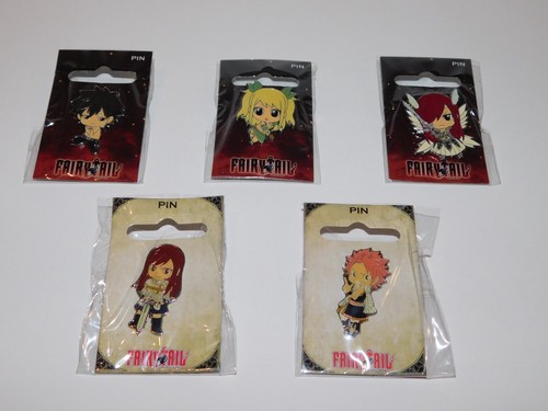 KODANSHA FAIRY TAIL COLLECTIBLE PIN LOT x5 - FUNIMATION ANIME - LOW PRODUCTION