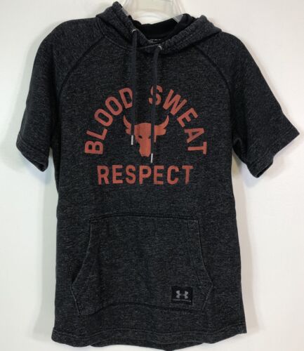 Under Armour X UA Project Rock Blood Sweat Respect Kurzarm Hoodie Gr. M