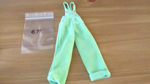 BARBIE CLOTHING~ Vintage GREEN BIB OVERALL PANTS ~ Lot B79
