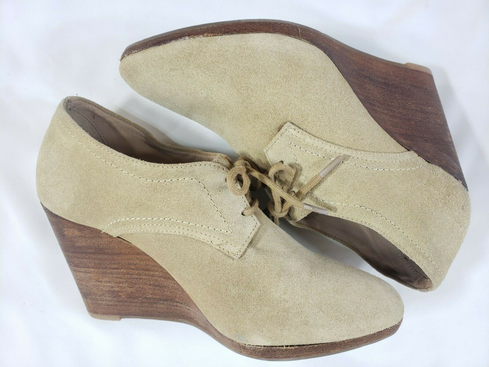 JACK ROGERS Suede Wedge Bootie Sz 8.5 Beige - image 8