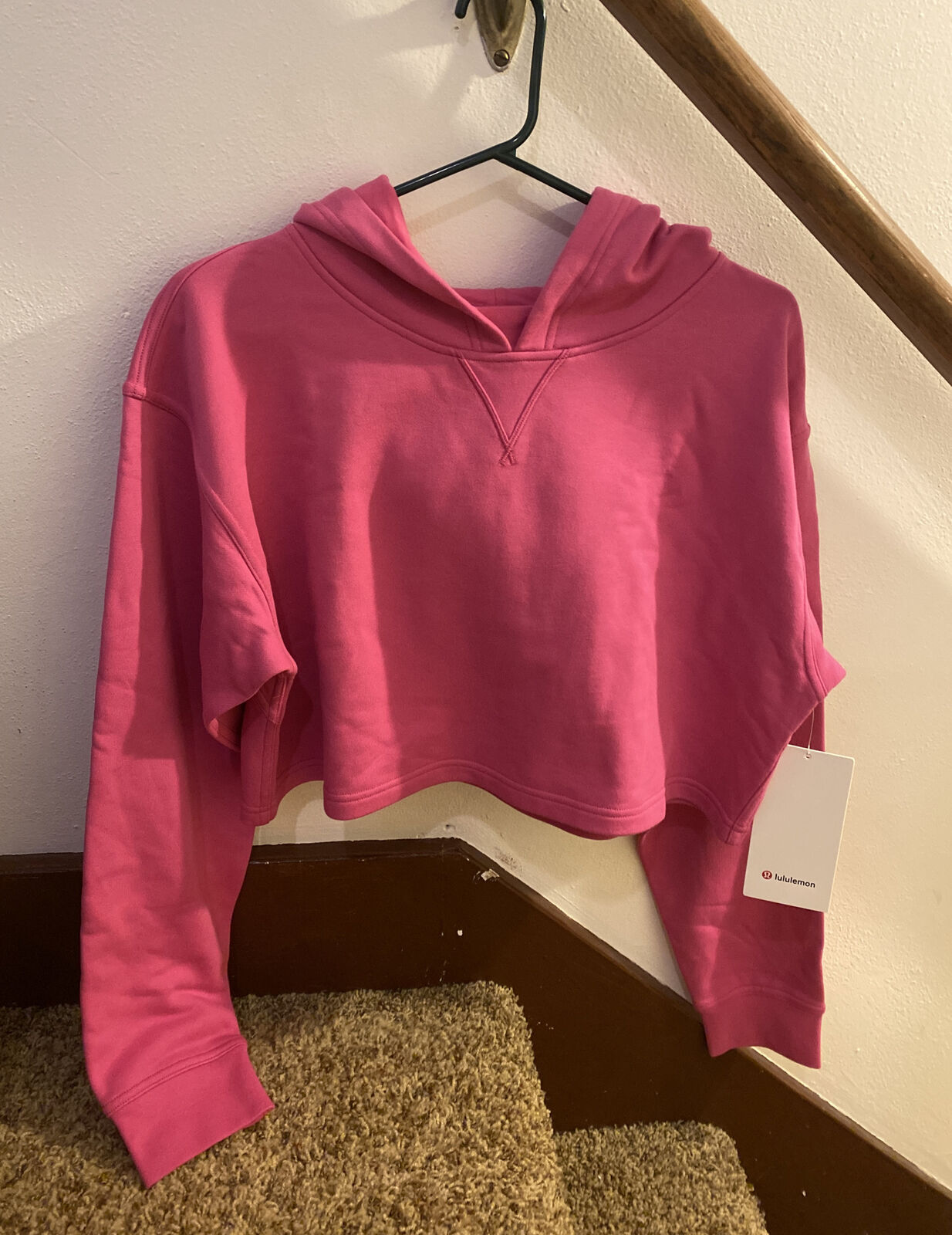 Lululemon Women's All Yours Cropped Hoodie Sonic Pink SZ 10