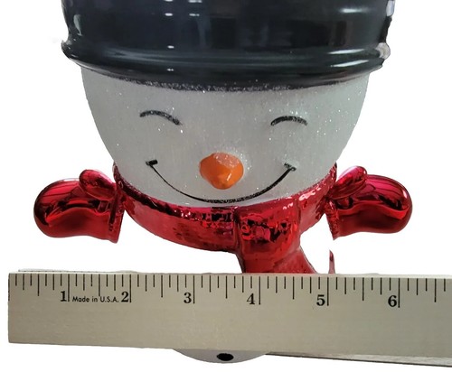 Bath And Body Works 2021 Snowman Glitter 3 Wick Pedestal Candle Holder - Picture 10 of 12