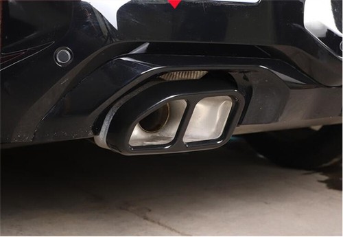 Steel Gloss Black Exhaust Muffler Tail Pipe Cover For BMW X3 G01 X4 G02 2022-23 - Picture 8 of 12