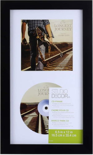 Studio Decor Standard CD Frame Display Case Black Frame 6.5" X 12" Real Glass - Picture 6 of 12
