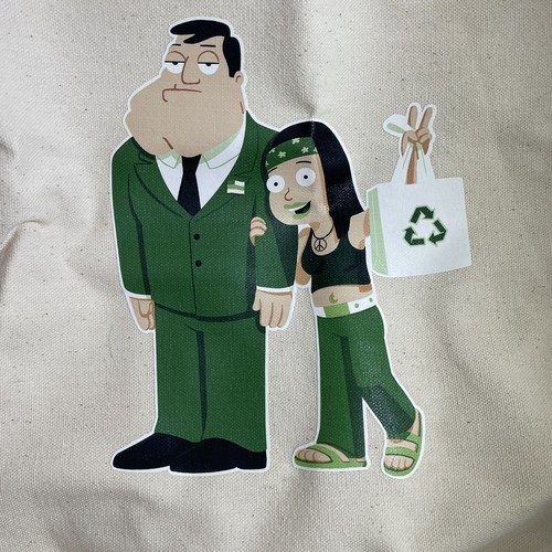 AMERICAN DAD Holiday Crew Gift Canvas Shopping Bag Stan Hayley LIMITED VHTF - Picture 5 of 16