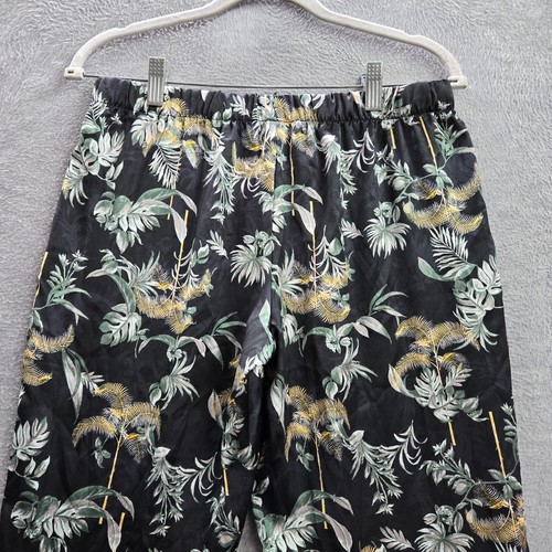 Victoria's Secret Women Sleepwear Small Black Pajama Pants Leaf Print Satin NWT - Picture 8 of 11