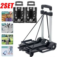 2pcs Durable Foldable Cart Dolly -70lbs Capacity, Easy-Moving Hand Truck &Trolly