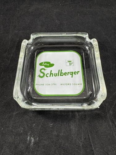 JULIUS SCHULBERGER MILFORD SQUARE GLASS ASHTRAY