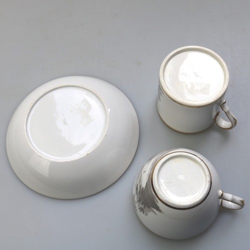 An antique Georgian porcelain Bat Transfer Spode Cup Saucer & Coffee Can C.1805 - Picture 9 of 9
